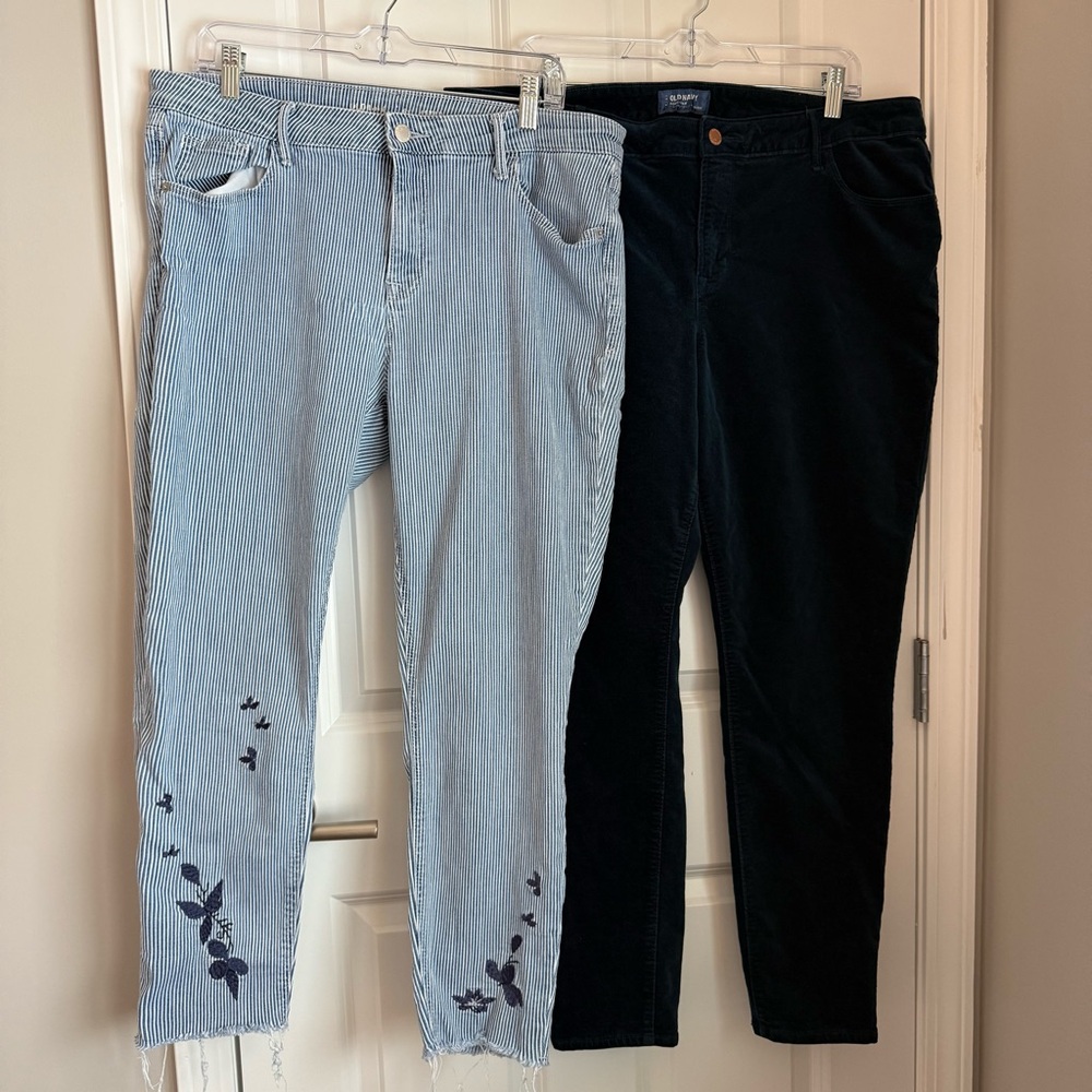Lot Of 3 Old Navy Rockstar Pants, Size 16 and 18. Used.
